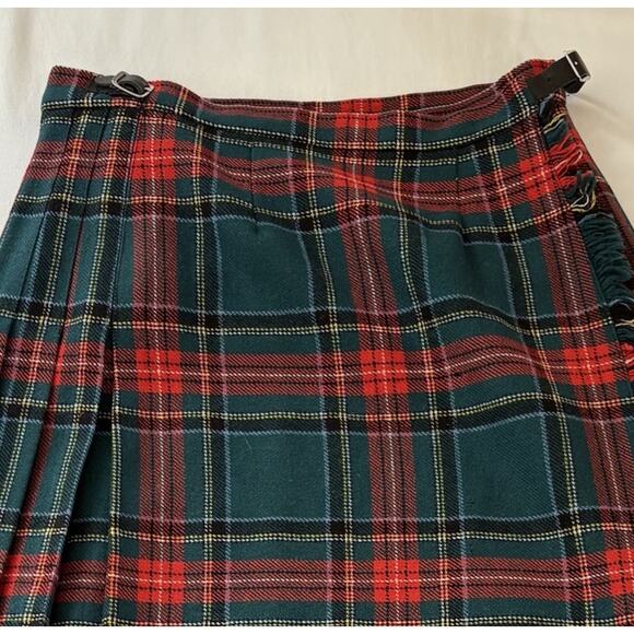 Vtg Laird Portch of Scotland Red Tartan Plaid Wrap Skirt Wool Waist 28 *read* - Picture 6 of 13